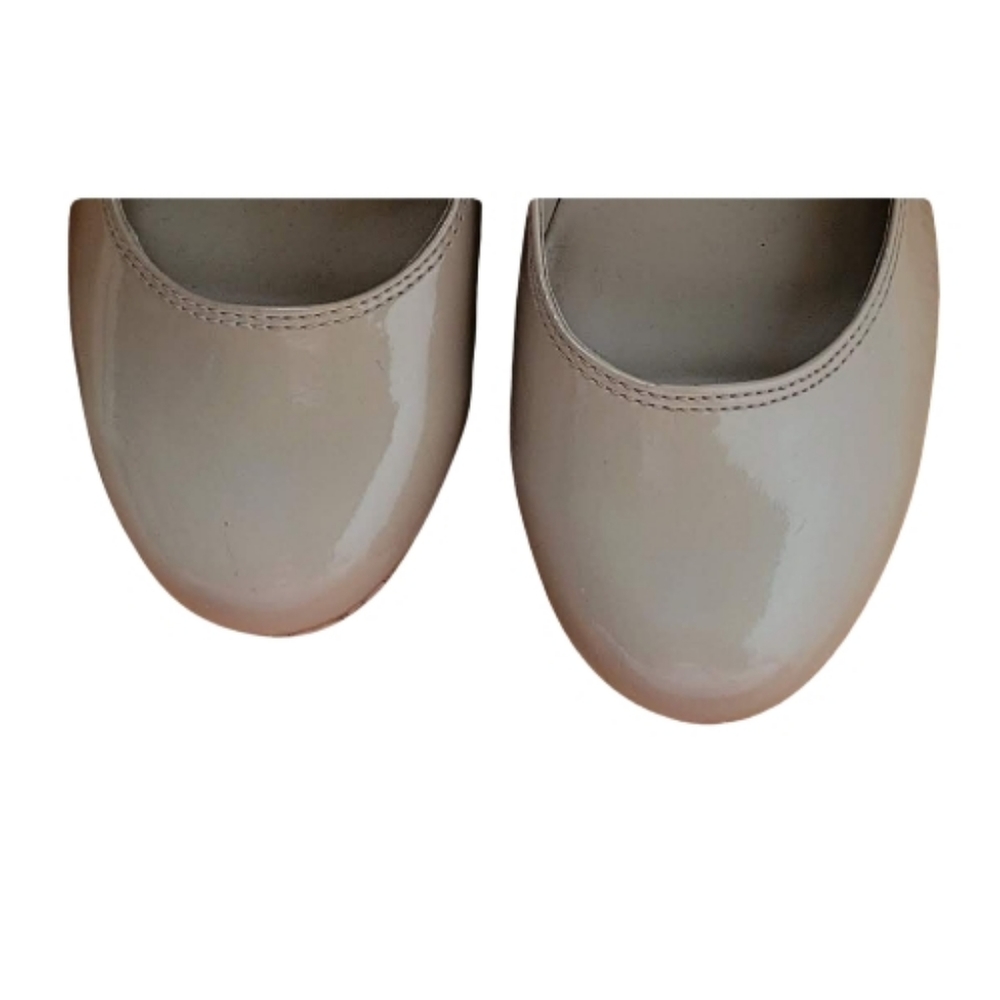 Guess Beige Cork Platform SZ 8.5 41/2" Heel Pumps 1" Platform Neutral Trendy - Picture 8 of 11